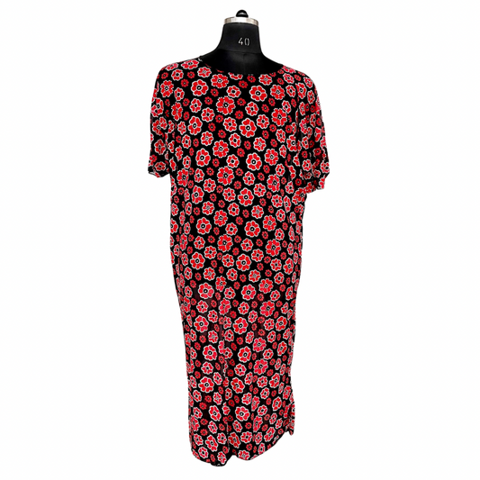 “Red Bloom” Kaftan Dress
