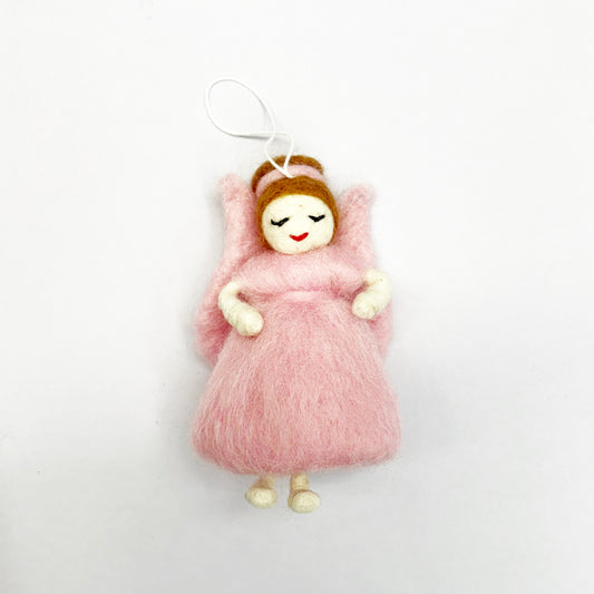 NEEDLE FELTED WORRY ANGEL “BLUSH” 11x7CM
