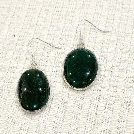 925 SILVER GREEN AVENTURINE EARRING