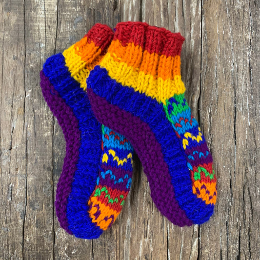 100% WOOL HAND KNITTED SOCKS 28CM