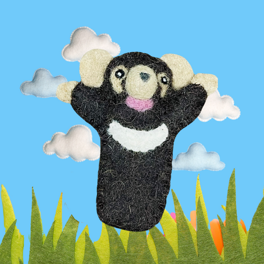 "TASMANIAN DEVIL/BLACK BEAR" FELT FINGER PUPPET