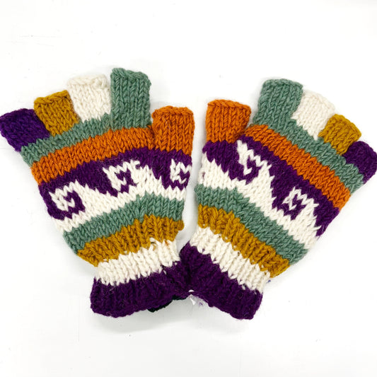 100% WOOL HAND KNITTED GLOVES