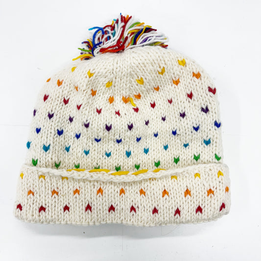 100% WOOL HAND KNITTED BEANY FLEECE LINED