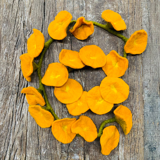 HANDMADE FELT FLOWER GARLAND MARIGOLD