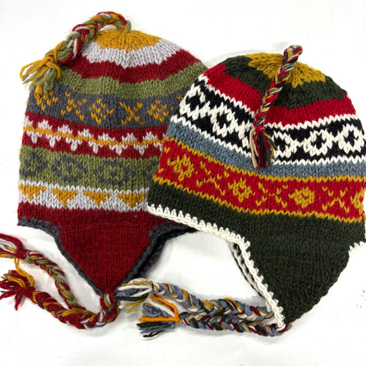100% WOOL HAND KNITTED BEANY EAR COVER
