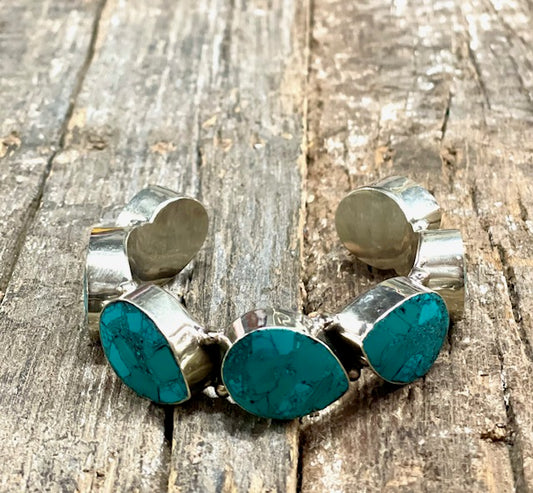 SILVERPLATED TIBETAN TORQUOISE CUFF