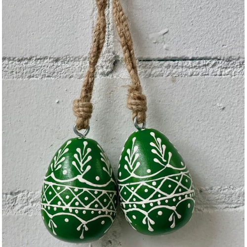 NATURAL WOOD HANDPAINTED EGG