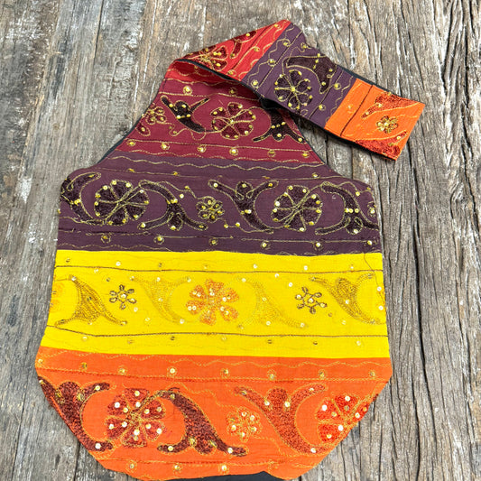 EMB. COTTON SLING BAG 42X33CM