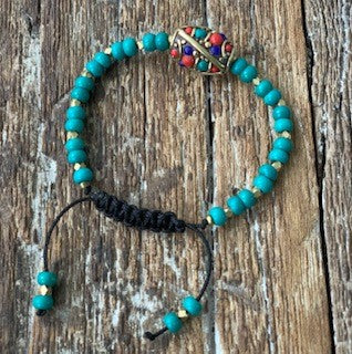TIBETAN TORQUOISE BEAD BRACELET