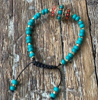 TIBETAN TORQUOISE BEAD BRACELET