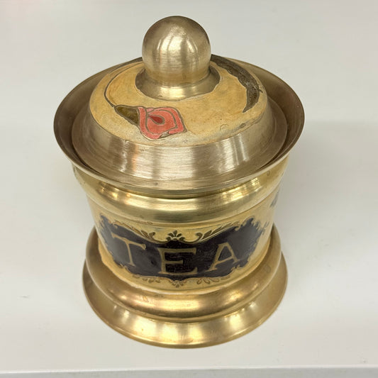 BRASS PAINTED COFFEE JAR 14Cm