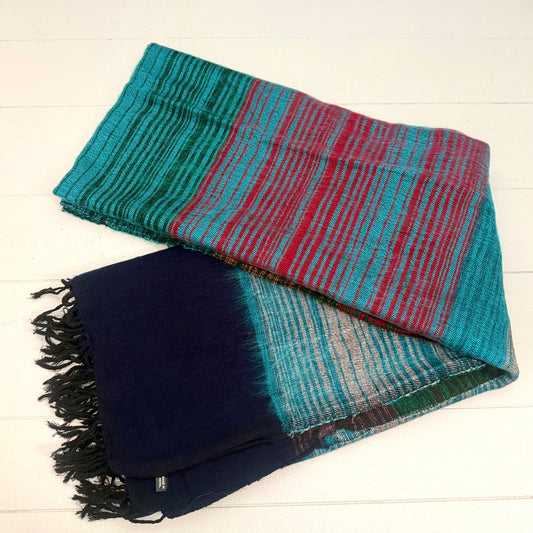 WOOL BLEND HANDLOOM BLANKET 110X260CM