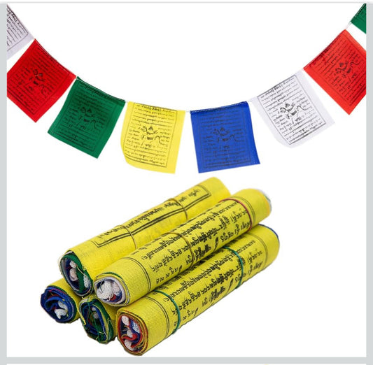 SINGLE ROLL-COTTON PRAYER FLAGS -17x19CM-10flags