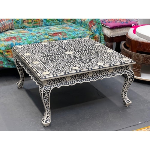 BONE INLAY COFFEE TABLE 86x86cm- PICK UP ONLY