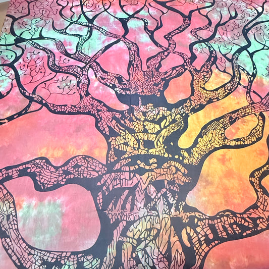 100% COTTON TREE OF LIFE PRINTED THROW 210x240CM