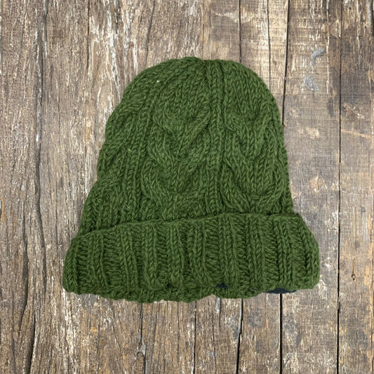 100% WOOL HAND KNITTED BEANY