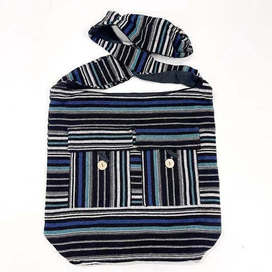 STRIPED BLUE & BLACK BAG