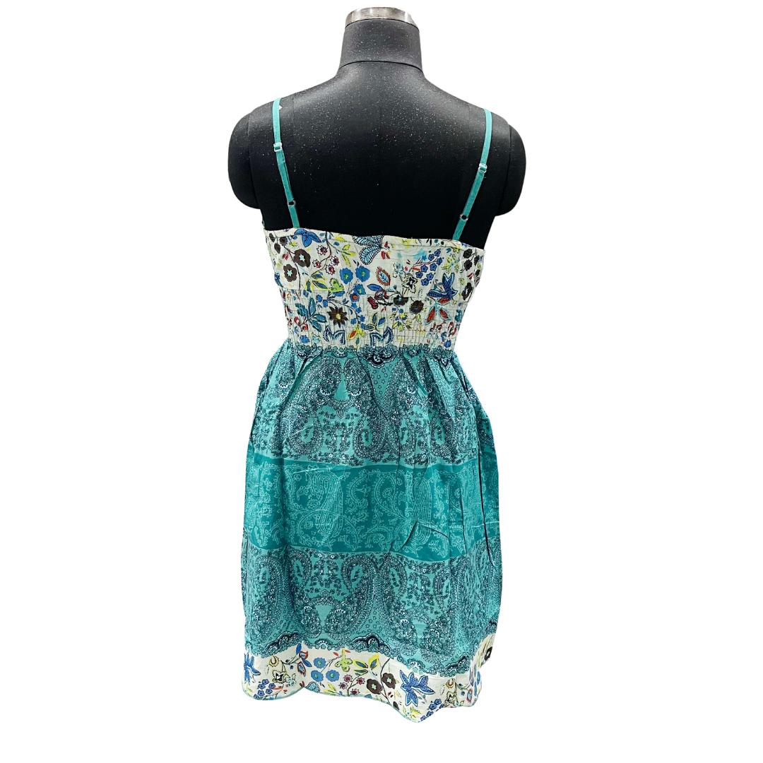 Teal and Floral Print Sundress