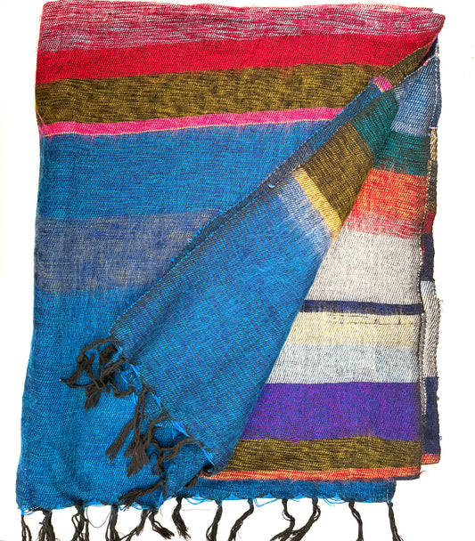 WOOL BLEND “MAGIC STRIPE” SHAWL 80x195CM