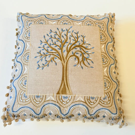 TREE OF LIFE EMB. CUSHION W/INSERT 45CM
