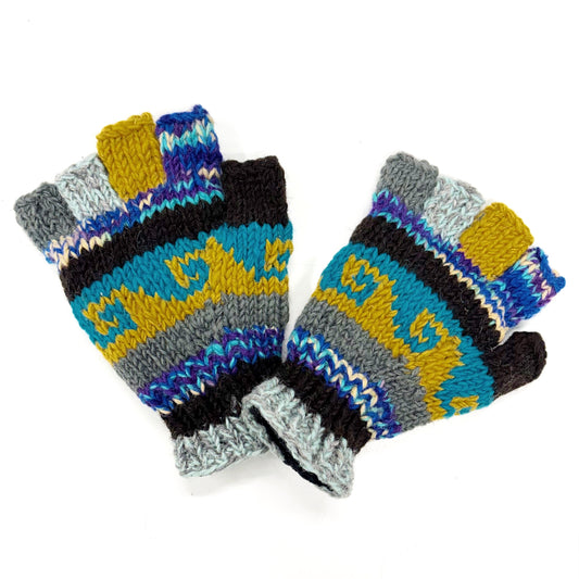 100% WOOL HAND KNITTED GLOVES