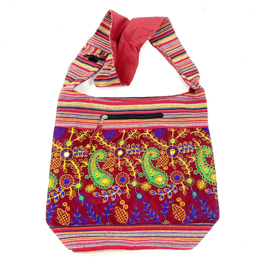 MAROON PAISLEY MIRROR BAG