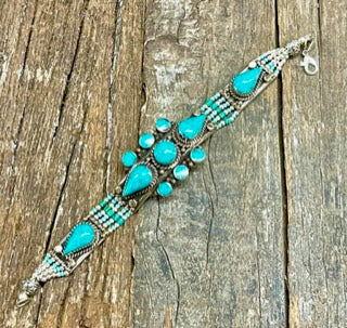 SILVERPLATED TIBETAN TORQUOISE BRACELET