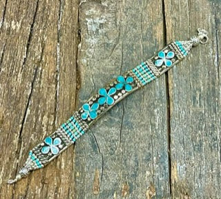 SILVERPLATED TIBETAN TORQUOISE BRACELET