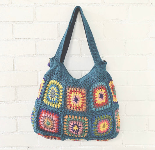 HAND CROCHET SHOULDER BAG 46X40CM