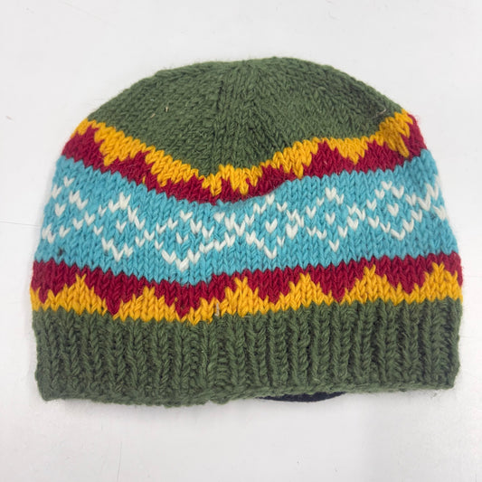 100% WOOL HAND KNITTED BEANY FLEECE LINED