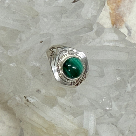 STERLING SILVER MALACHITE RING