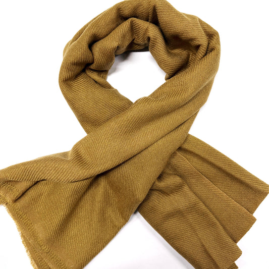 WOOL N CASHMERE BLEND SOFT SHAWLS “OLIVE” 76X200CM