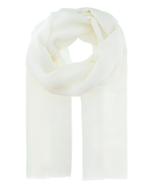 WOOL N CASHMERE BLEND 'WHITE' SOFT SHAWLS