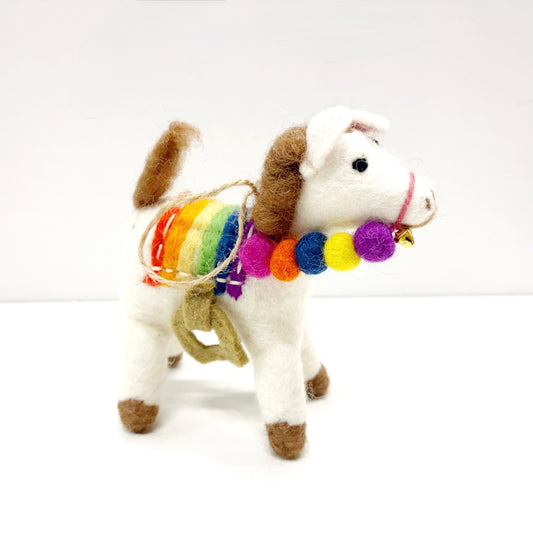 RAINBOW HORSE 12x13CM HANGING