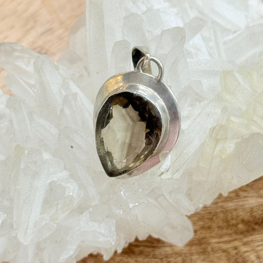 STERLING SILVER SMOKY QUARTZ PENDANT