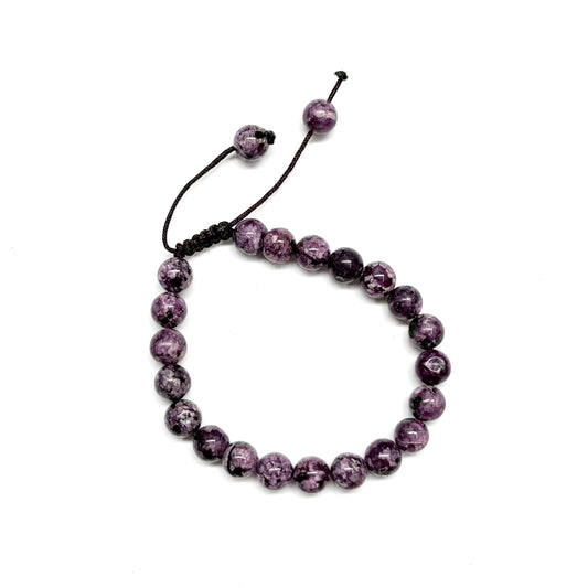 DARK PURPLE LEPIDOLITE PRAYER BRACELET