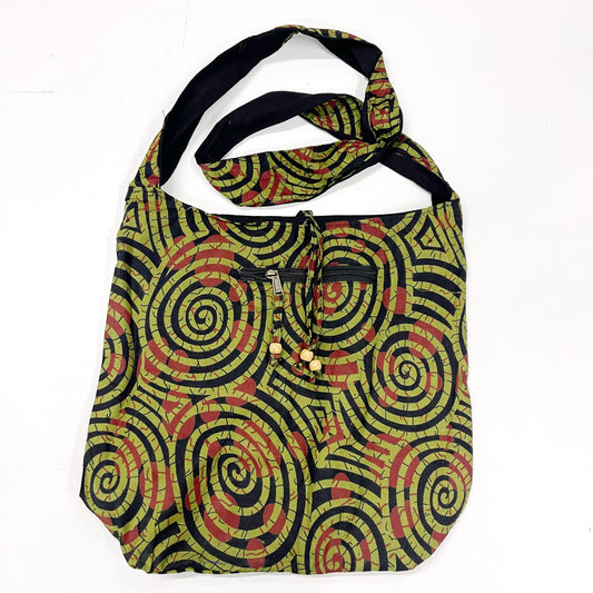 COTTON GREEN SWIRL BAG