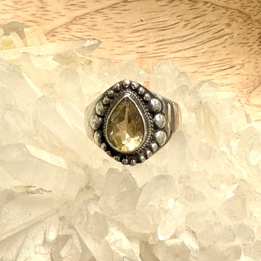 STERLING SILVER CITRINE RING