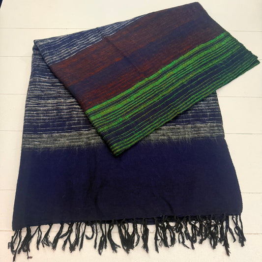 WOOL BLEND HANDLOOM BLANKET 110X260CM