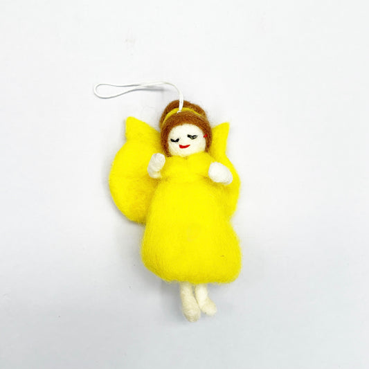 NEEDLE FELTED WORRY ANGEL “SUNSHINE” 11x7CM