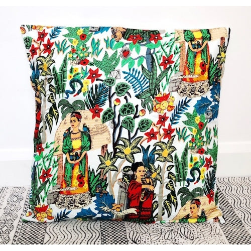 COTTON FRIDA CUSHION W/INSERT 60CM
