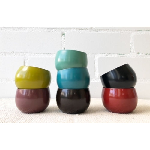 7PCS- SILVER PAINTED BOWLS 7x5cm 1ea color