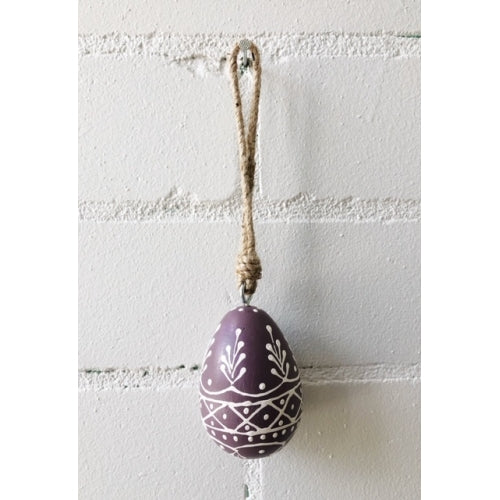 NATURAL WOOD HANDPAINTED EGG