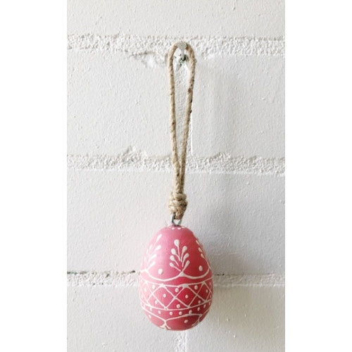 NATURAL WOOD HANDPAINTED EGG