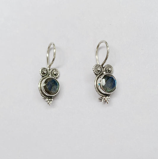 FACETED Labradorite 925 Sterling Silver Earring