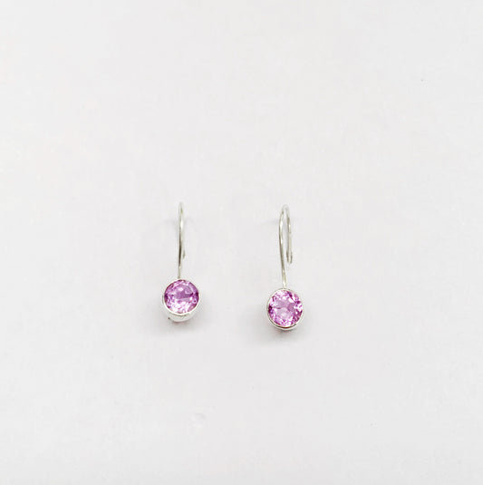 Amethyst 925 Sterling Silver Earring (Kidney Hook)