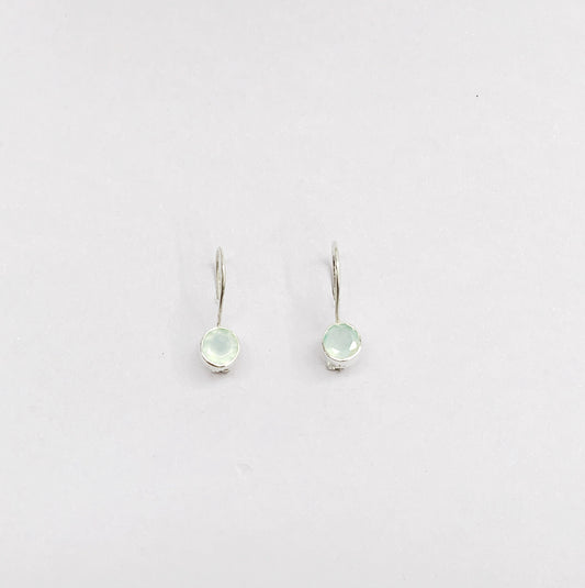 Blue Chalcedony 925 Sterling Silver Earring (Kidney Hook)