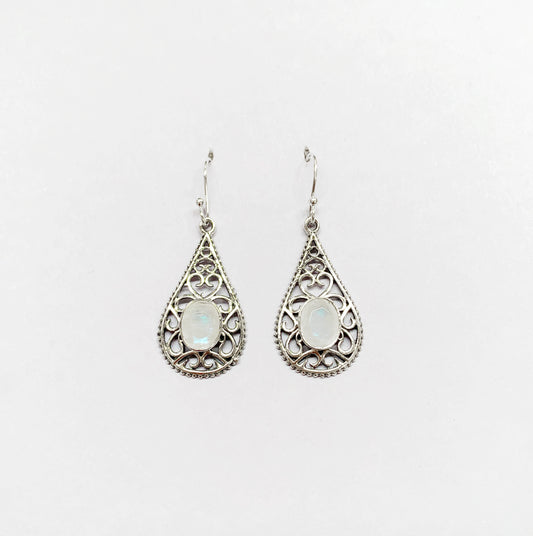 Moonstone Tear Drop 925 Sterling Silver Earring