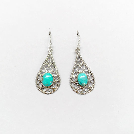 Turquoise Tear Drop 925 Sterling Silver Earring