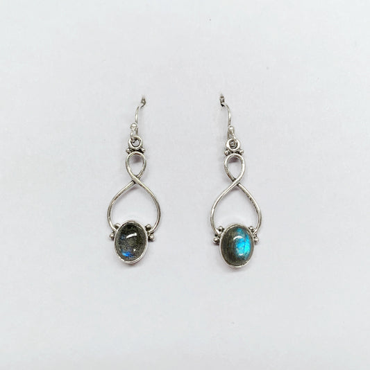 Labradorite Twist 925 Sterling Silver Earring
